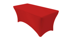 90"X132" Cherry Red Spandex Linen rental Auburn, AL
