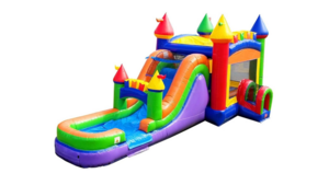 Rainbow Inflatable Slide Bounce House Combo rental Pittsburgh, PA