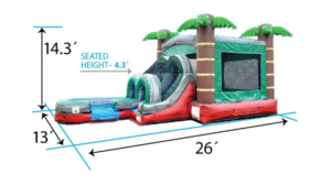 Red and Green Tropical Combo Inflatable rental Pittsburgh, PA