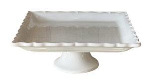 12" - Square White Ceramic Cake Stand rental Jupiter, FL
