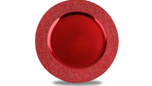 13" Red Pebbled Charger rental Jupiter, FL