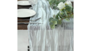 19X120 White Gauze Table Runner rental Jupiter, FL