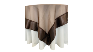 54X54 Brown Organza With 6" Satin Ends- Overlay rental Jupiter, FL