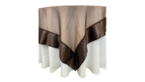 72X72 Brown Organza With 6" Satin Ends- Overlay rental Jupiter, FL