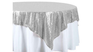 72X72 Silver - Sequin- Overlay rental Jupiter, FL