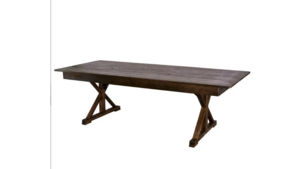 8 Ft X 40" Farm Table - Dark Wood Rustic X-Legs rental Jupiter, FL
