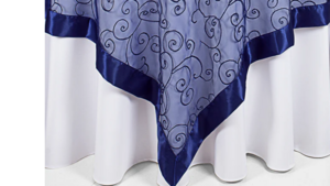 85X85 Navy Organza W/Satin Ends rental Jupiter, FL