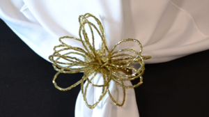 Amber / Gold Beaded Flower Napkin Ring rental Jupiter, FL