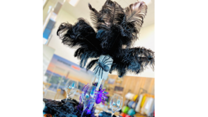 Black Feathers W/Glass Vase Centerpiece rental Jupiter, FL