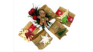 Christmas Burlap Napkin Rings (Assorted) rental Jupiter, FL