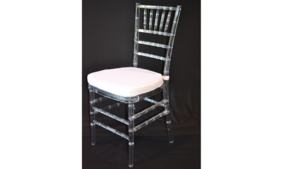 Clear Chiavari Chair W/White Cushion (1 - In Sr) rental Jupiter, FL