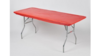 Kwik 6' X 30" Red Fitted Plastic Table Cover rental in Jupiter, FL