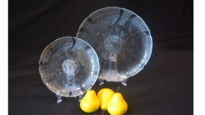 Round Clear Etched Glass Dinner Plate 10.8" rental Jupiter, FL