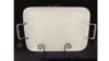 White Ceramic Rectangular Tray W/Ss Handles rental in Jupiter, FL