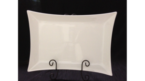 White Contemporary Rectangular Tray 13"X18" rental Jupiter, FL