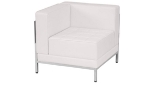White Leather Left Corner Lounge Chair rental Jupiter, FL