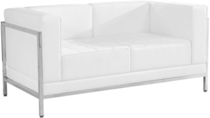 White Leather Loveseat rental Jupiter, FL