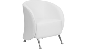White Leather Reception Lounge Chair rental Jupiter, FL