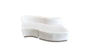 White Leather Serpentine Loveseat rental Jupiter, FL