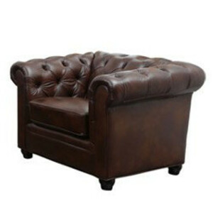 Traditional Brown Leather Armchair rental Houston, TX
