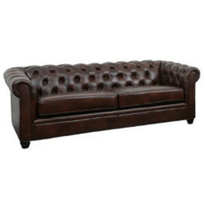 Traditional Brown Leather Sofa rental Houston, TX