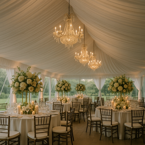 30'X15' White Gable End Tent Liner rental Auburn, AL