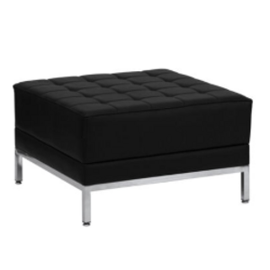 Black Leather Ottoman rental Houston, TX