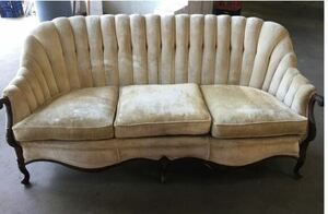 Ivory Velvet Sofa rental Houston, TX