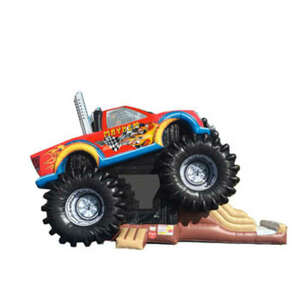 Monster Truck Deluxe Bounce House Combo Slide rental Houston, TX