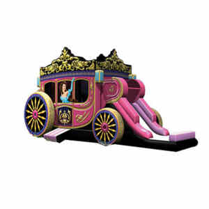 Princess Carriage Bounce House Moonwalk With Slide rental Houston, TX