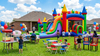 Modern Rainbow Bounce House Combo (Wet/Dry) rental in Houston, TX