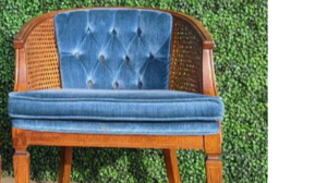 Chair - Blue Upholstered Rattan (Short) rental Northern Virginia - Winchester - Leesburg, VA