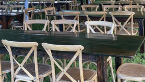 Mahogany Farmhouse Table rental Frederick, MD