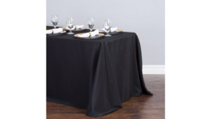 90"X132" Black Polyester Tablecloths rental Dallas-Ft. Worth, TX