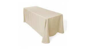 90"X156" Beige Polyester Tablecloths rental Dallas-Ft. Worth, TX