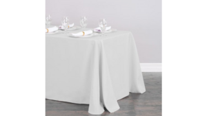 90"X156" Silver Polyester Tablecloth rental Dallas-Ft. Worth, TX