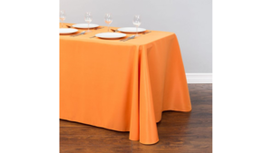 90"X132" Orange Polyester Tablecloths rental Dallas-Ft. Worth, TX
