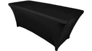 6 Ft Rectangular Spandex Table Cover - Black rental Dallas-Ft. Worth, TX