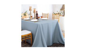 90”X156” Dusty Blue Polyester Tablecloth rental Dallas-Ft. Worth, TX