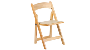 Natural Wood Garden Chairs W/Ivory Vinyl Padded rental Dallas-Ft. Worth, TX