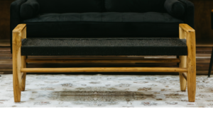 Bench, Wood W/Black Cotton Weave rental Leavenworth - Wenatche Valley, WA