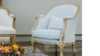 Chair And Ottoman, Chic Linen With Wood Trim rental in Leavenworth - Wenatche Valley, WA