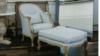 Chair And Ottoman, Chic Linen With Wood Trim rental in Leavenworth - Wenatche Valley, WA