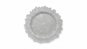 Glass Silver Shell Charger Plate rental Naples, FL