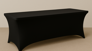 Black 8' Spandex Table Cover rental Naples, FL
