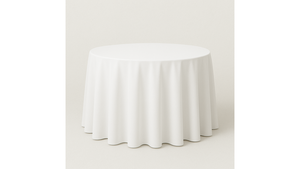 White 132" Poly Linen rental Naples, FL
