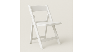 White Folding Resin Chair rental Naples, FL
