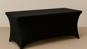 Black 6' Spandex Table Cover rental Naples, FL