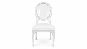 Louis Pop Chair Clear White Cushion rental Naples, FL