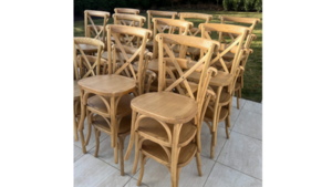 Oak X Back Barstool rental Long Island, NY